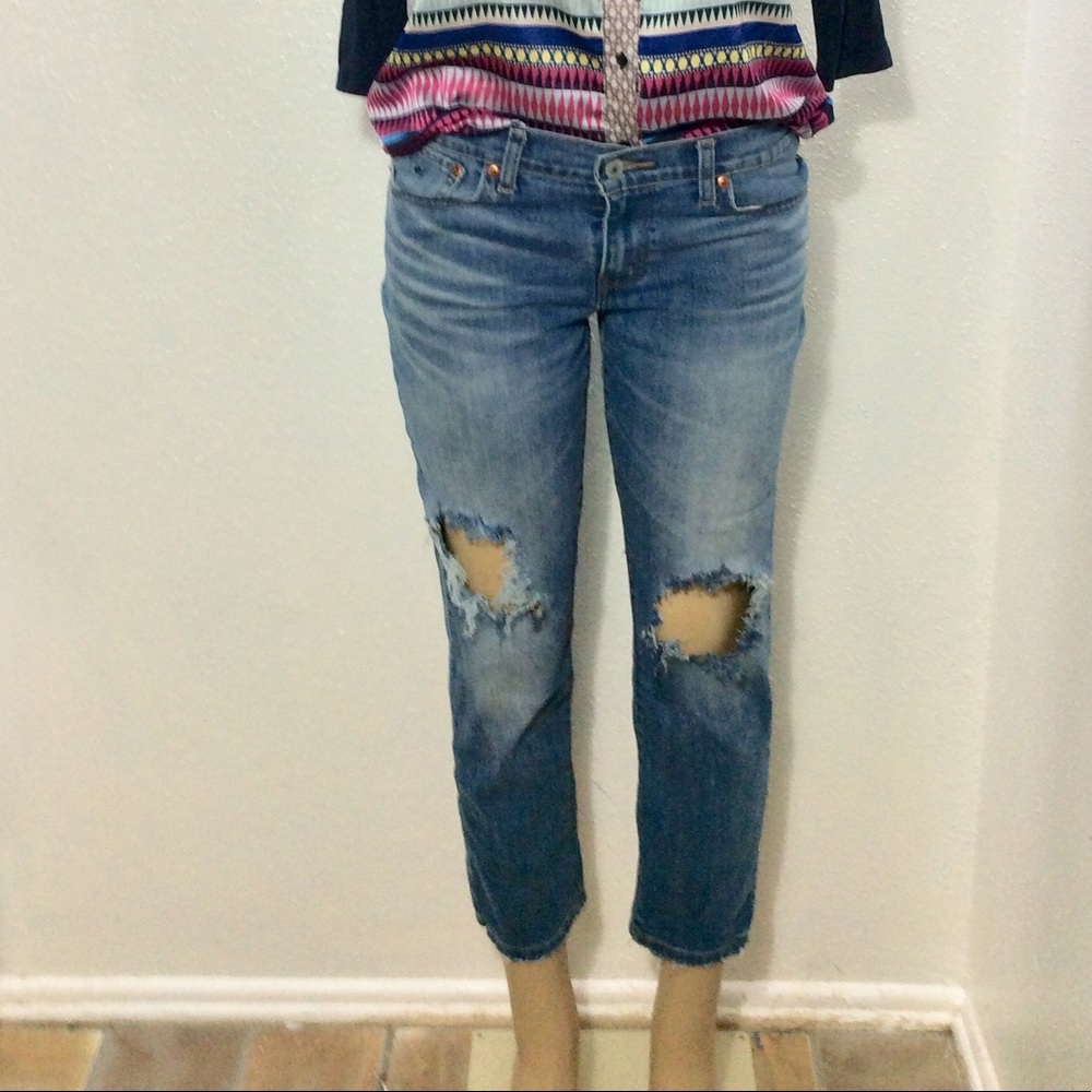 Levi’s distressed boyfriend jeans